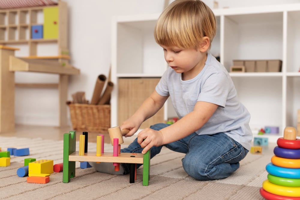 Young Child Engaged in Creative Play